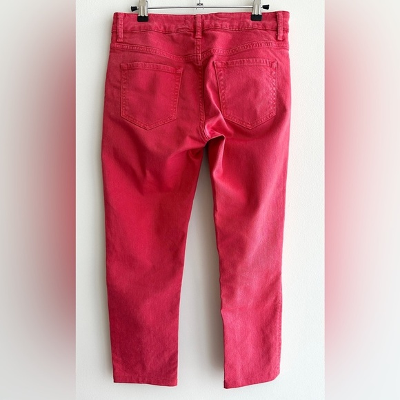 Sandro Paris Cropped Red Denim Jeans, Size 38 (EU) / Size 8 (US) - Picture 13 of 16